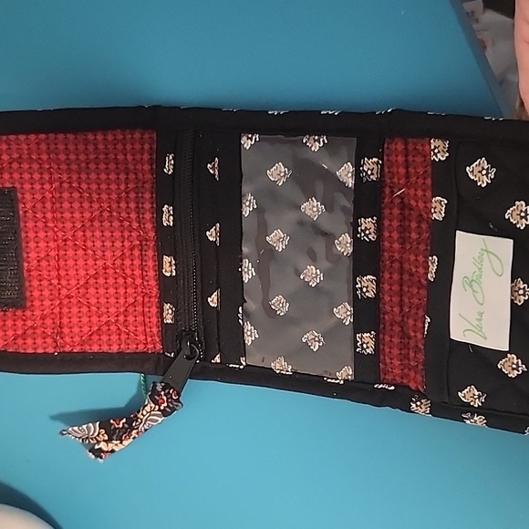 Vera Bradley Classic Black Brand New Drawstring Backpack &  Wallet 14\